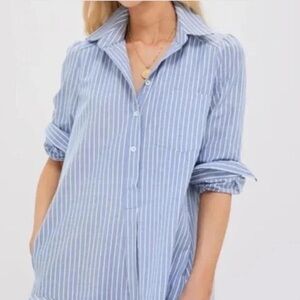 Universal Thread Light Blue Striped Button Down Dress